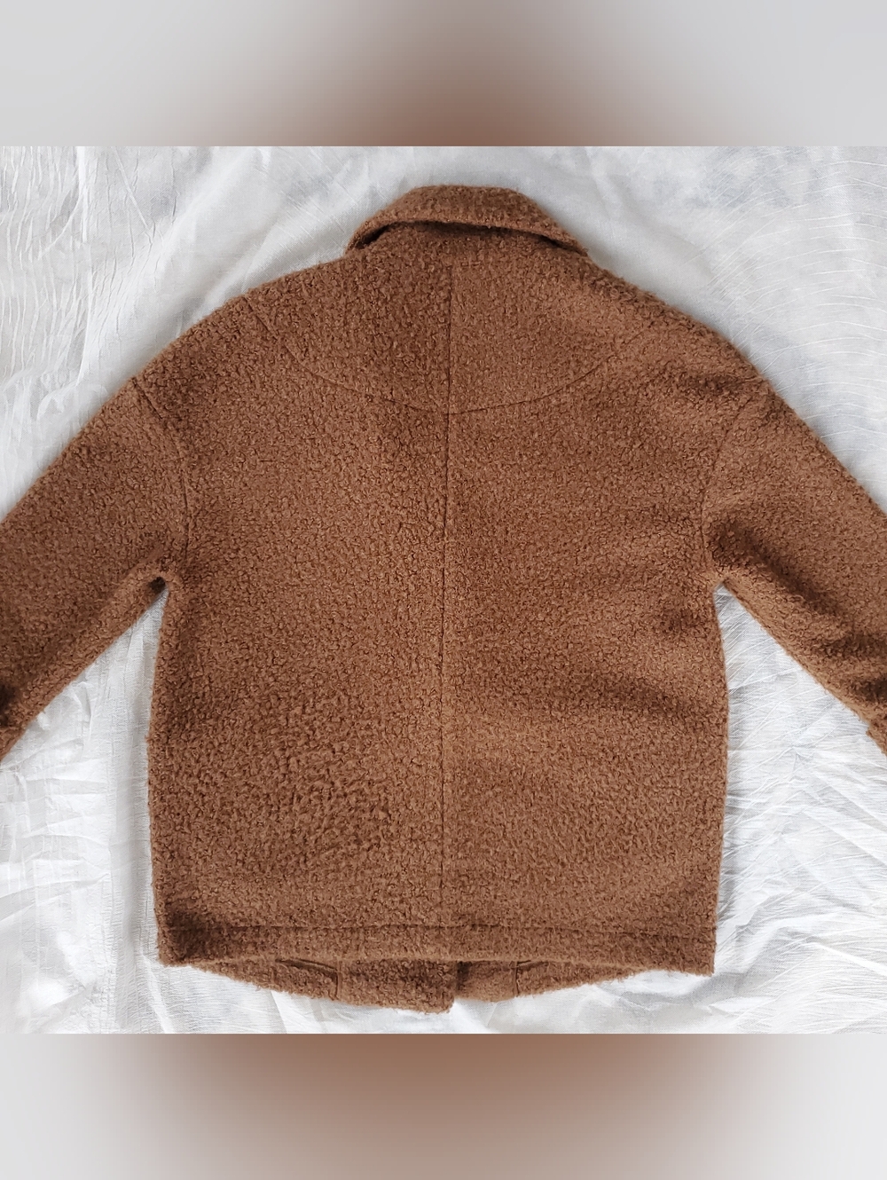 Frank & Oak Oversized Brown Teddy Coat | Large - Picture 4 of 8